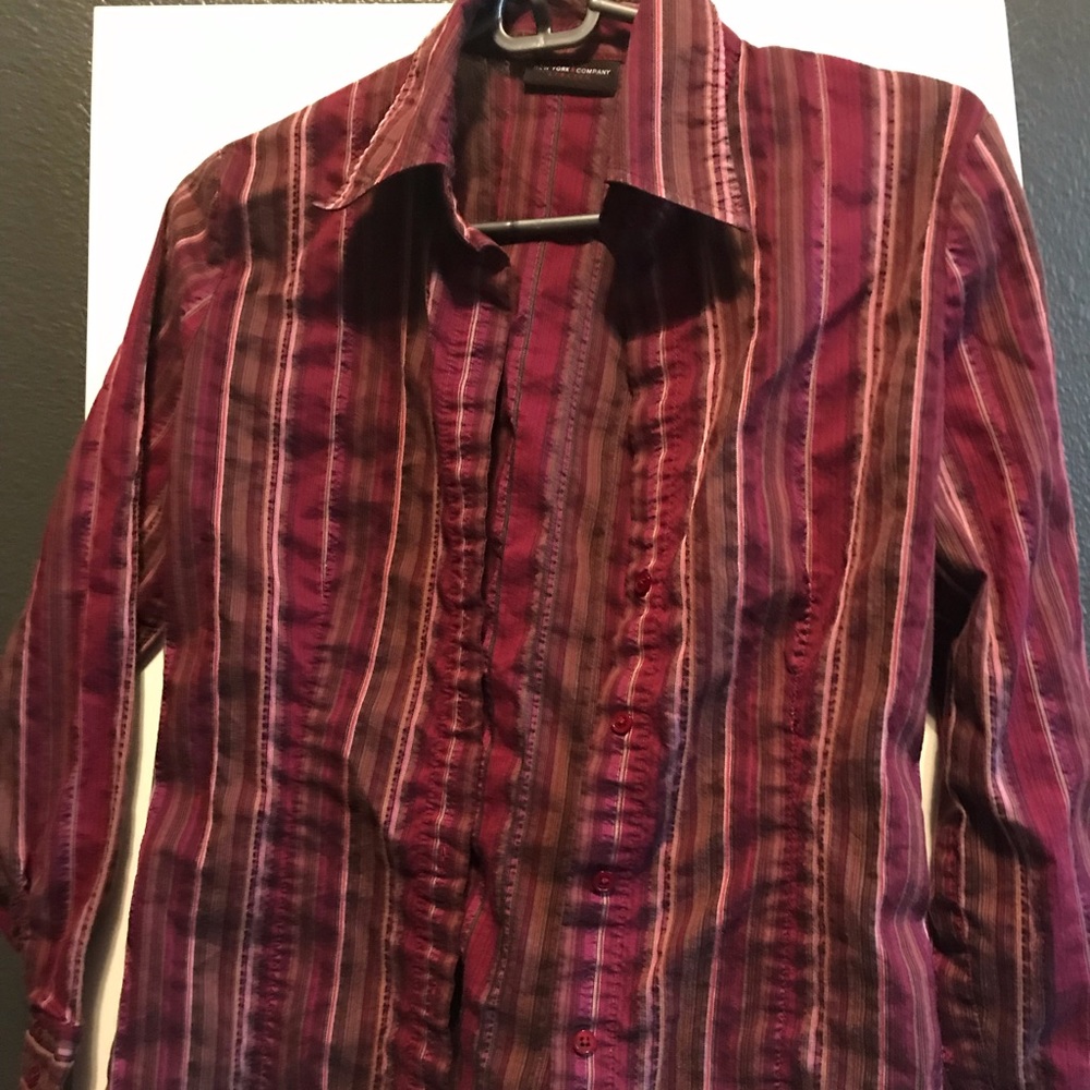 Purple striped NY&Co size S shirt